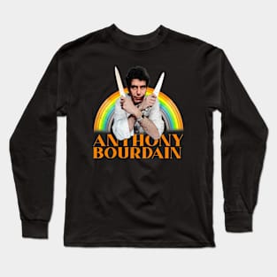 Anthony Bourdain Retro Rainbow Long Sleeve T-Shirt